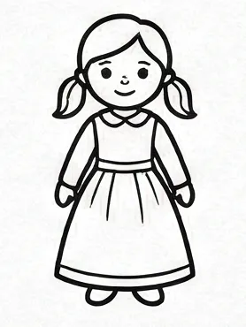 a girl in a dress with a ponytail.webp